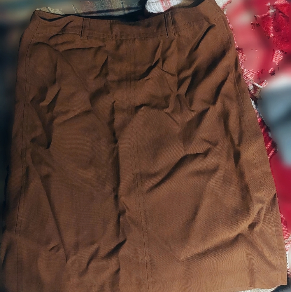NWT $165 DKNY sz2 tobacco brown pencil skirt-UNION MADE IN USA!